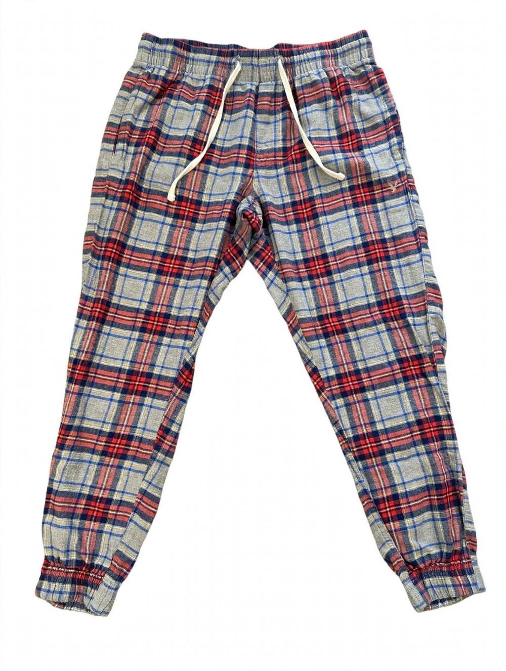 American Eagle AE Lounge Pajama Pants Men M Plaid Flannel Jogger Drawstring